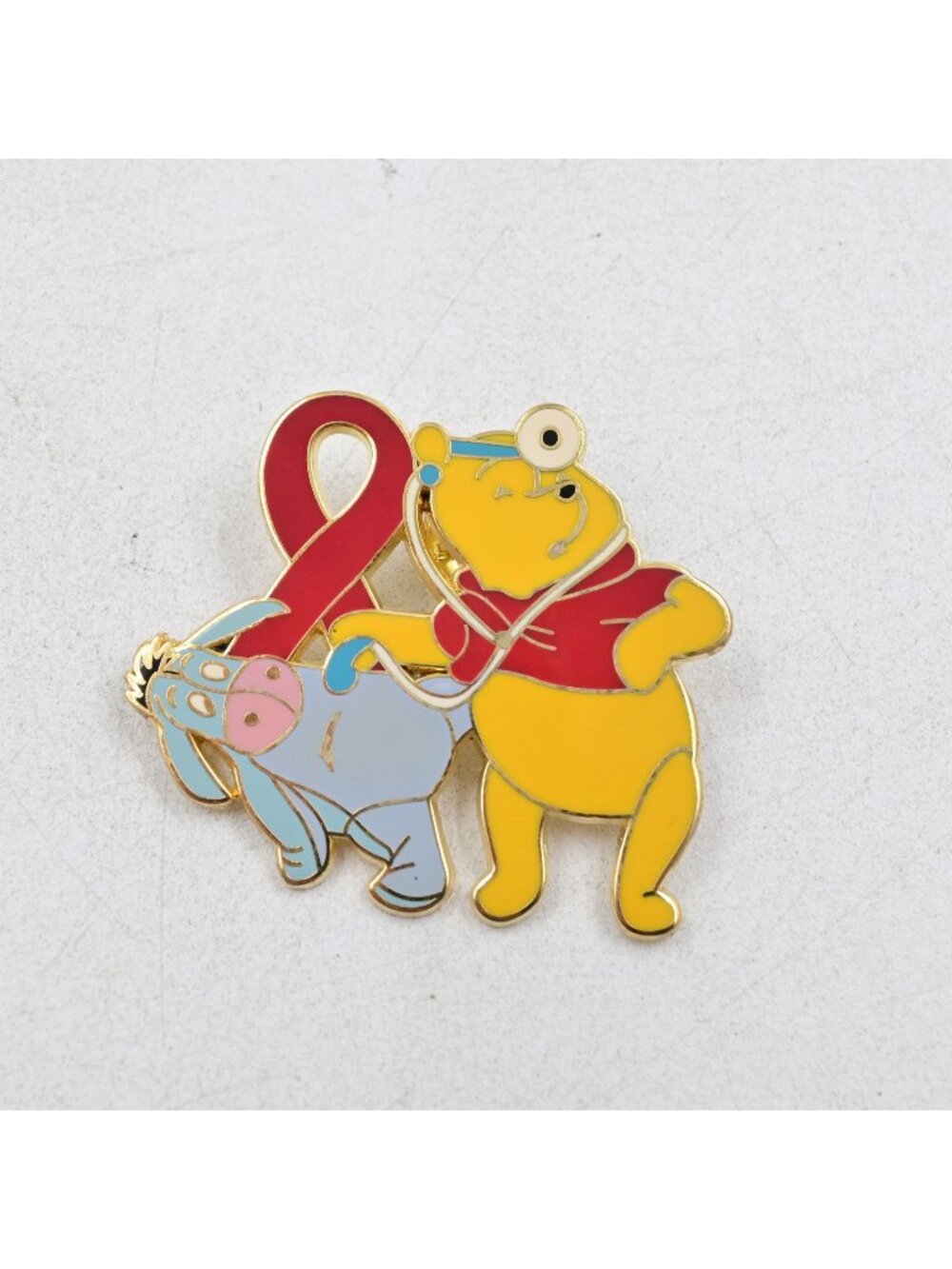 Disney Winnie The Pooh Eeyore Fantasy Pin Red Ribbon